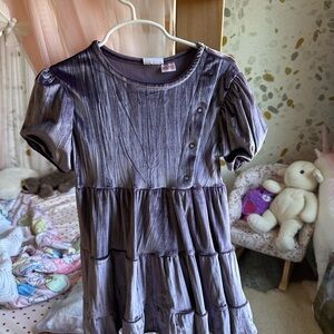 Zara Purple Velour Kids Dress NWT